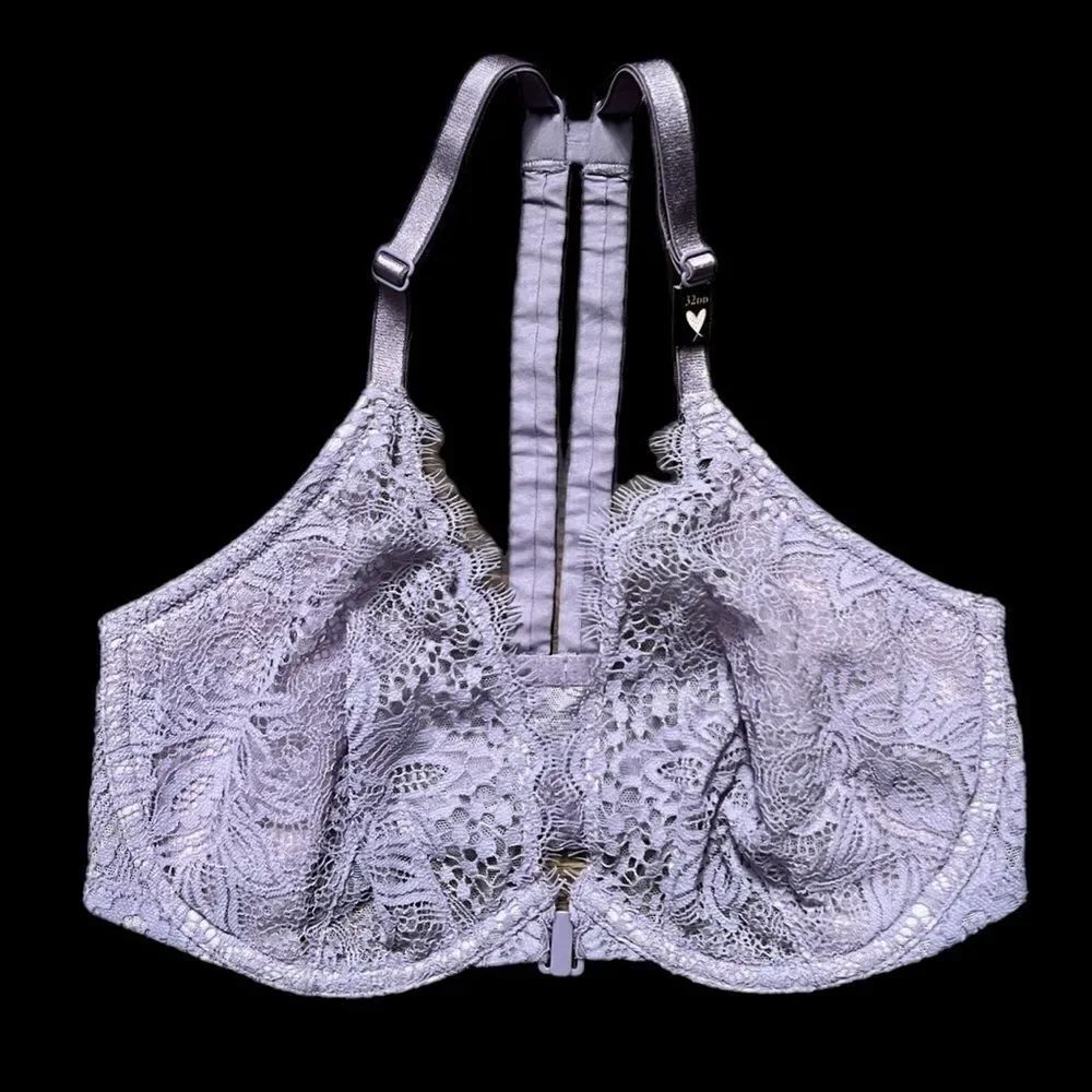 Victoria’s Secret very sexy unlined plunge Racerback bra lavender 32DD